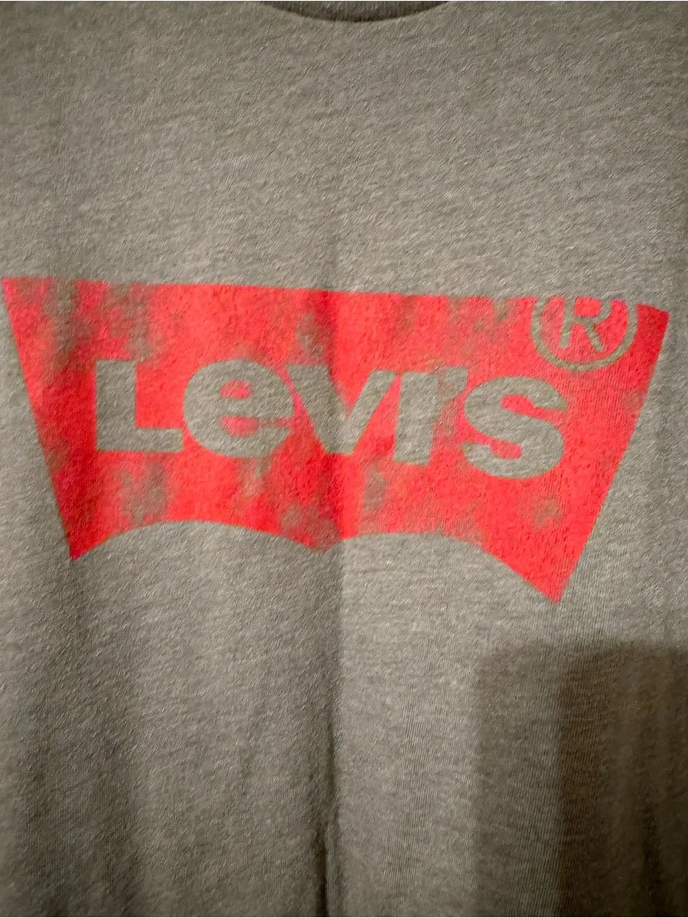 Levi's Gray Short-Sleeve Tee with Red Logo
